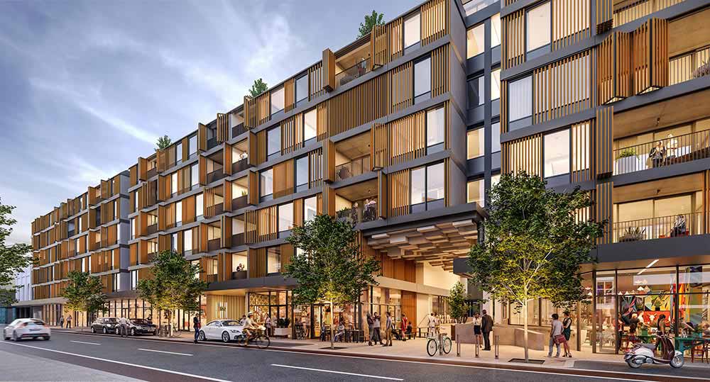 Artists' impresssion: frontal aspect: Liv, Apartments - Defence Housing Australia development